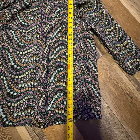 Black floral peasant top| Western Country Shirt | Rodeo Boho - Picture 5 of 7